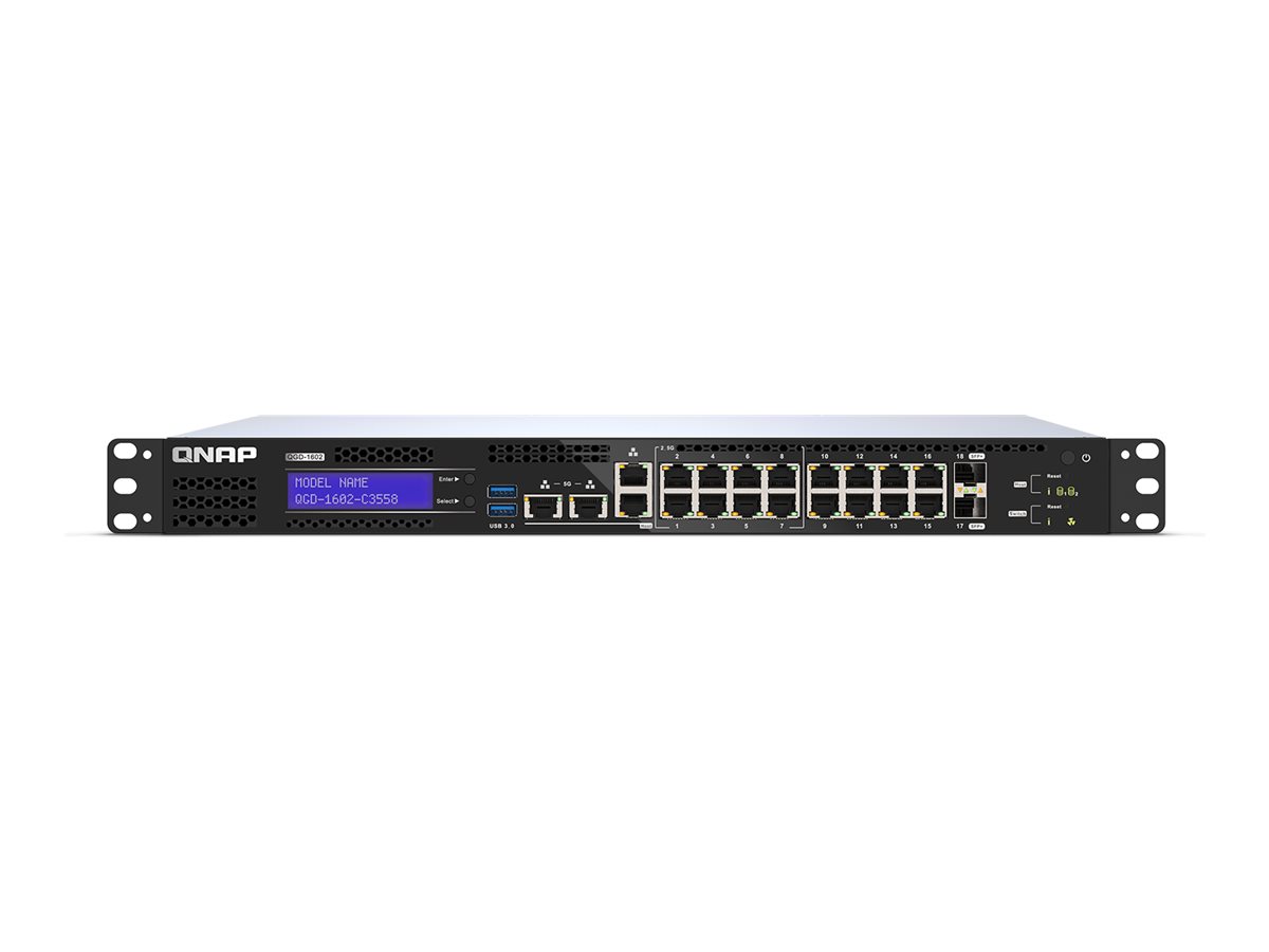QNAP Smart Edge QGD-1602 - Switch - Smart - 2 x 10 Gigabit SFP+ + 8 x 2.5GBase-T + 8 x 10/100/1000 - an Rack montierbar