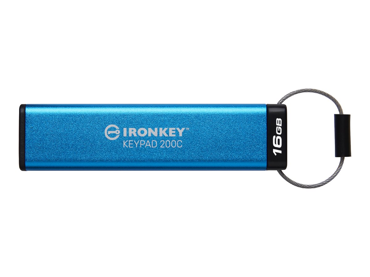 Kingston IronKey Keypad 200C - USB-Flash-Laufwerk - verschlsselt - 16 GB - USB-C 3.2 Gen 1