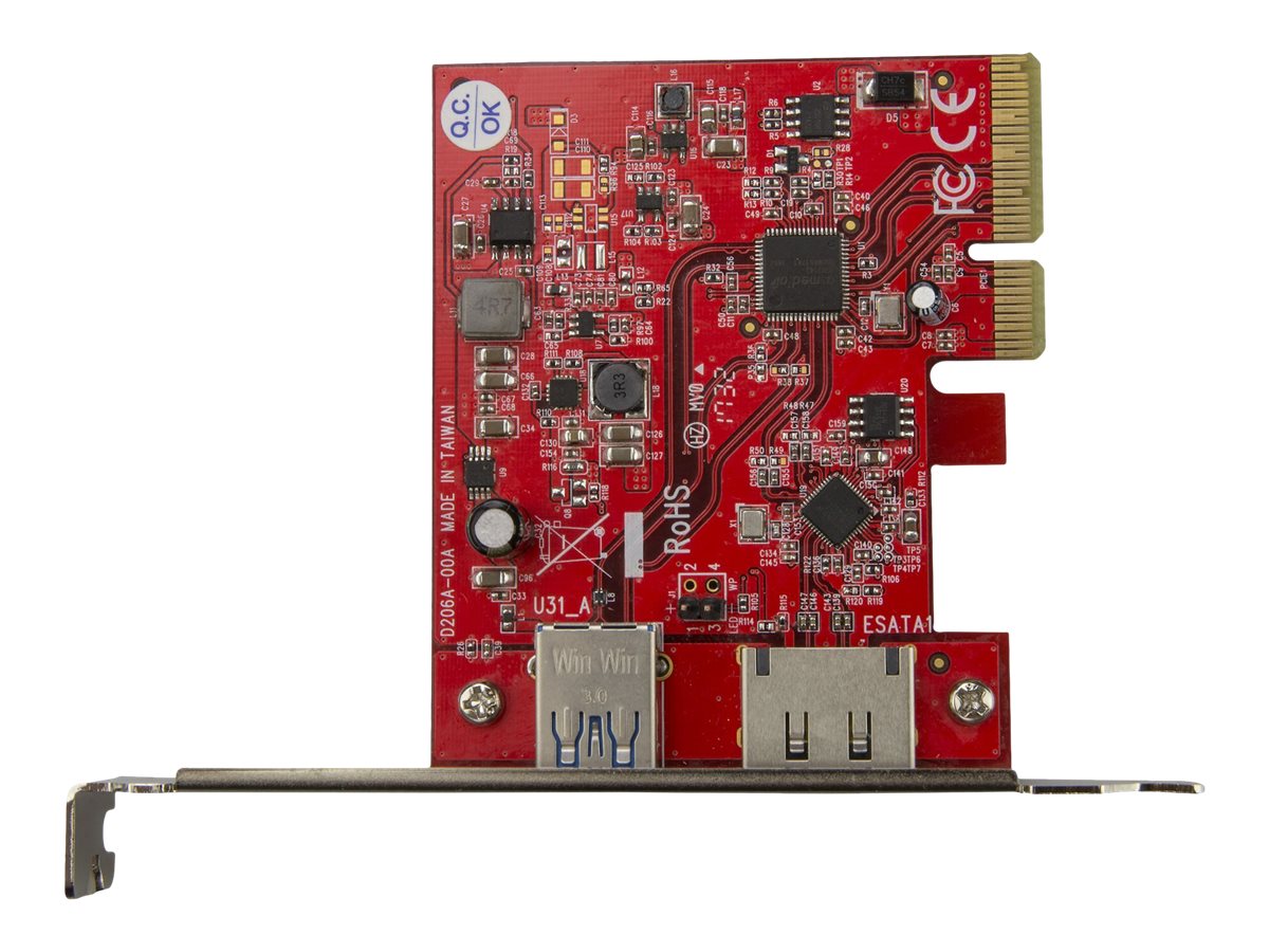 StarTech.com 2 Port USB 3.1 (10Gbit/s) und eSATA PCIe Karte - - PCIe USB 3.1 Karte & eSATA Karte - USB 3.1 Expansion Card - USB-