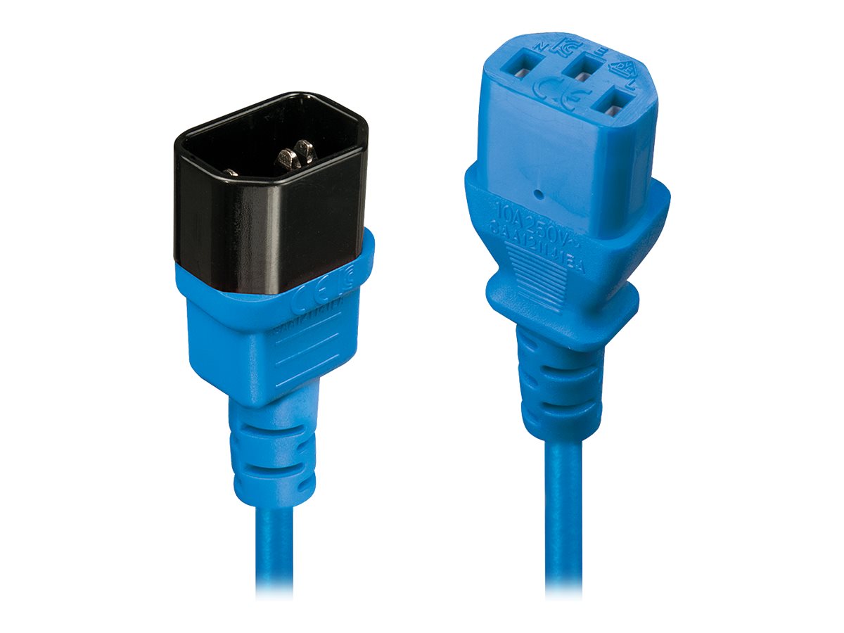 Lindy - Spannungsversorgungs-Verlngerungskabel - power IEC 60320 C13 zu IEC 60320 C14 - 1 m - geformt - Blau