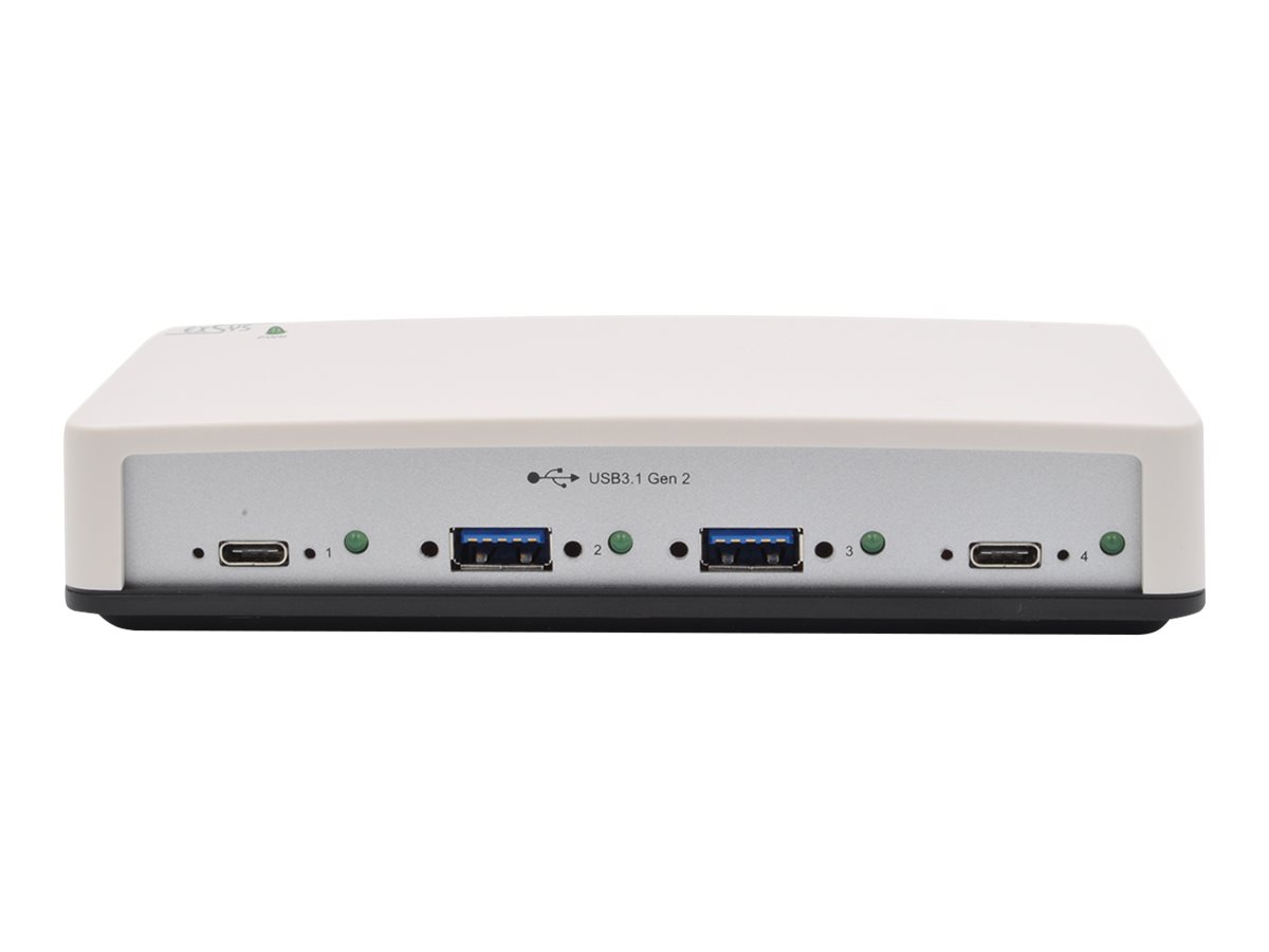 Exsys EX-1250V - Hub - 2 x USB 3.1 Gen 2 + 2 x USB-C - an Rack montierbar, an DIN-Schiene montierbar, wandmontierbar