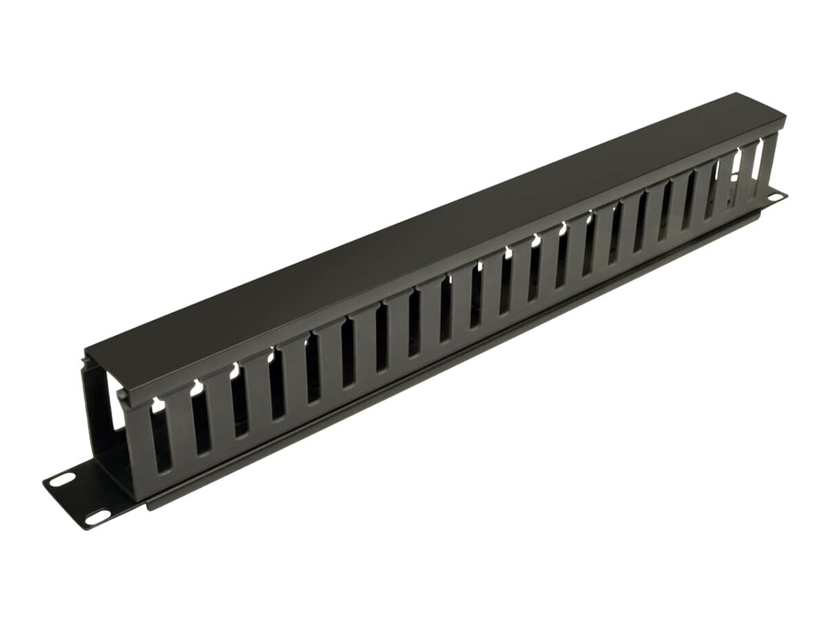Tripp Lite Rack Enclosure Horizontal Cable Manager (finger duct) 1URM - Rack Kabelmanagement-Kabelkanal mit Abdeckung - Schwarz 