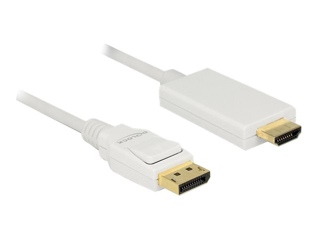 Delock - Adapterkabel - DisplayPort mnnlich zu HDMI mnnlich - 3 m - Dreifachisolierung - weiss