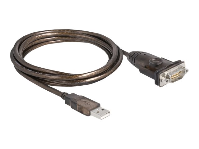 Delock - Kabel USB / seriell - USB (M) zu DB-9 (M) schraubbar - 1.5 m - durchsichtig schwarz
