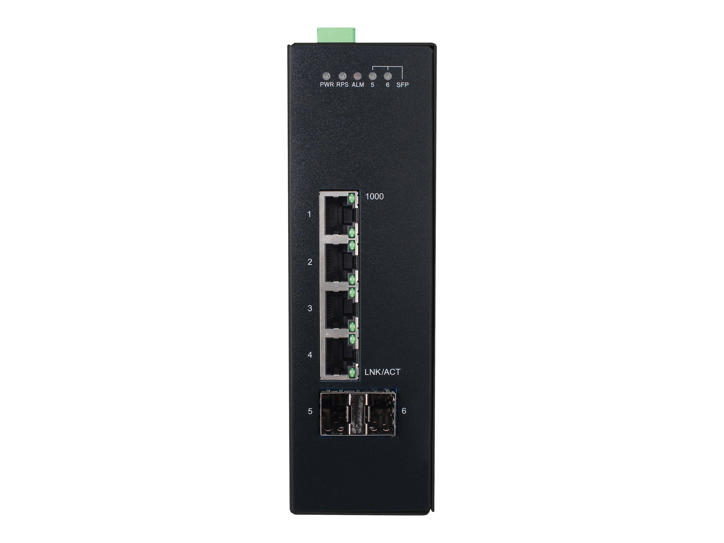Tripp Lite 4-Port Lite Managed Industrial Gigabit Ethernet Switch - 10/100/1000 Mbps, 2 GbE SFP Slots, -10 to 60C, DIN Mount -