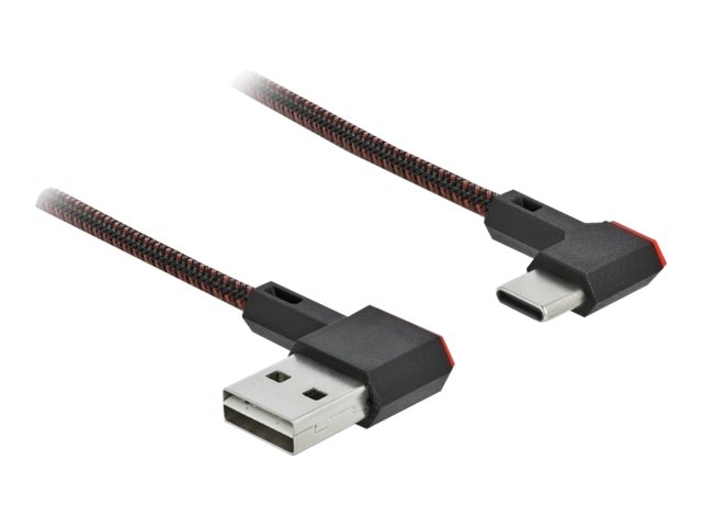 Delock Easy - USB-Kabel - USB (M) links/rechts abgewinkelt, umkehrbar zu USB-C (M) links/rechts abgewinkelt, umkehrbar - 1.5 m -