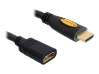 Delock High Speed HDMI with Ethernet - HDMI-Verlängerungskabel - HDMI männlich zu HDMI weiblich - 1 m
