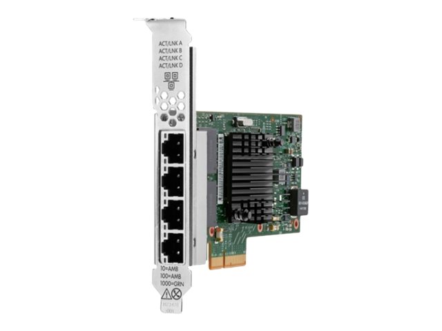HPE I350-T4 - Netzwerkadapter - PCIe 2.0 x4 - Gigabit Ethernet x 4 - fr ProLiant DL20 Gen10, DL325 Gen10, DL360 Gen10, DL380 Ge