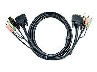 ATEN 2L-7D02U - Video- / USB- / Audio-Kabel - USB, mini-phone stereo 3.5 mm, DVI-D (M) zu mini-phone stereo 3.5 mm, USB Typ B, D