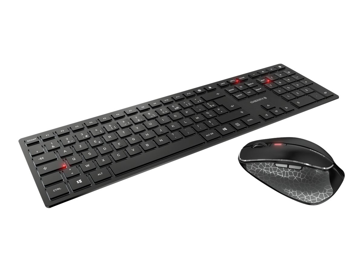 CHERRY DW 9500 SLIM - Tastatur-und-Maus-Set - kabellos - 2.4 GHz, Bluetooth 4.0 - AZERTY - Franzsisch