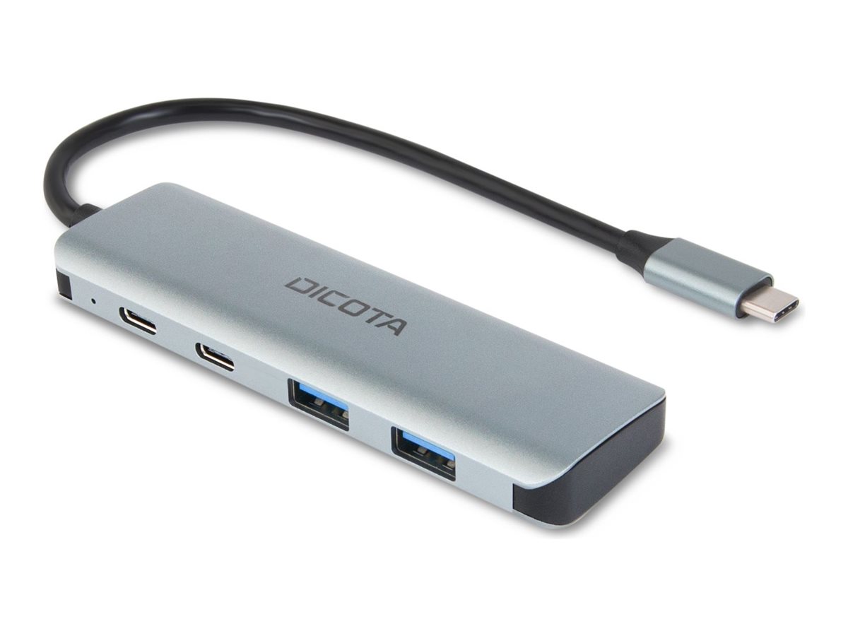 DICOTA - Hub - 10 Gbps, 4-in-1 USB C, highspeed - 2 x USB-C 3.2 Gen 2 + 2 x USB 3.2 Gen 2 - Desktop