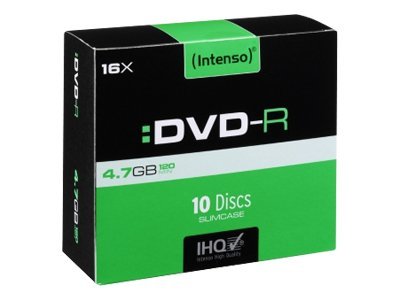 Intenso - 10 x DVD-R - 4.7 GB (120 Min.) 16x - Slim Jewel Case