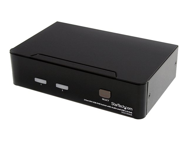 StarTech.com 2 Port DVI USB KVM Switch mit Audio und USB 2.0 Hub - 2-fach Dual DVI-I USB Umschalter - KVM-/Audio-/USB-Switch - 2