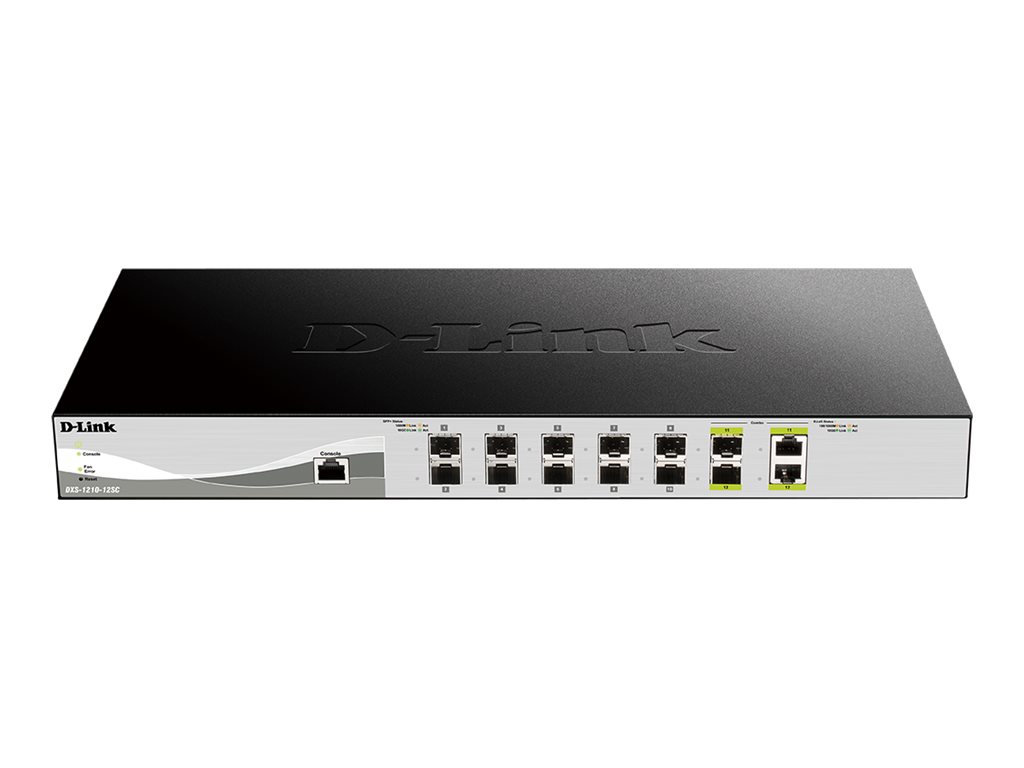 D-Link DXS 1210-12SC - Switch - Smart - 10 x 10 Gigabit SFP+ + 2 x combo 10 Gigabit SFP+/RJ-45 - Desktop, an Rack montierbar