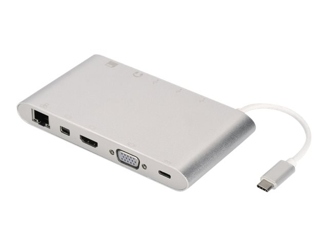 Digitus Universal - Dockingstation - USB-C - VGA, HDMI, Mini DP - 1GbE