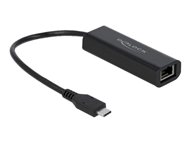 DeLOCK - Netzwerkadapter - USB-C 3.1 Gen 1 / Thunderbolt 3 - 100M/1G/2.5G Gigabit Ethernet - Schwarz