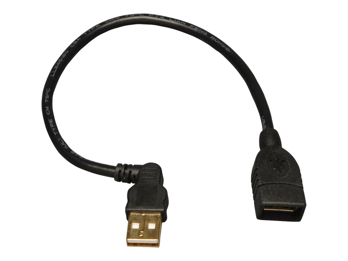 Eaton Tripp Lite Series USB Extension Cable (USB-A Right-Angle M to USB-A F), 10-in. (25.4 cm) - USB-Verlngerungskabel - USB (M