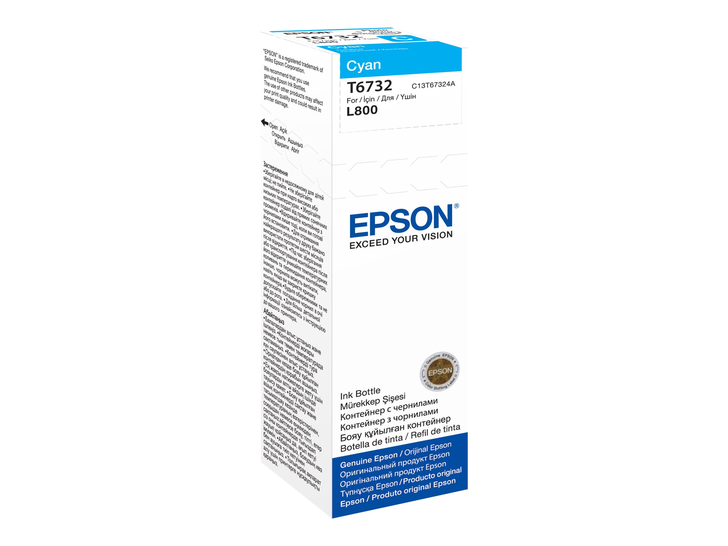 Epson T6732 - 70 ml - Cyan - Original - Nachflltinte - fr Epson L1800, L800, L805, L810, L850