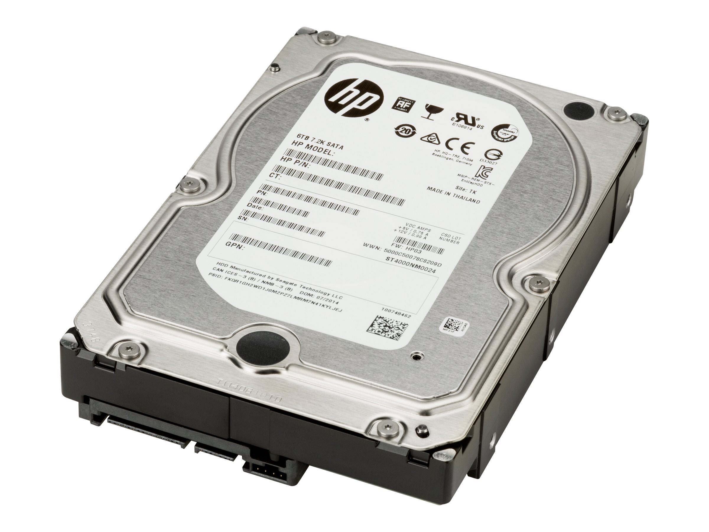 HP Enterprise - Festplatte - 6 TB - SATA - 7200 rpm - fr Workstation Z2 G4, Z2 G5
