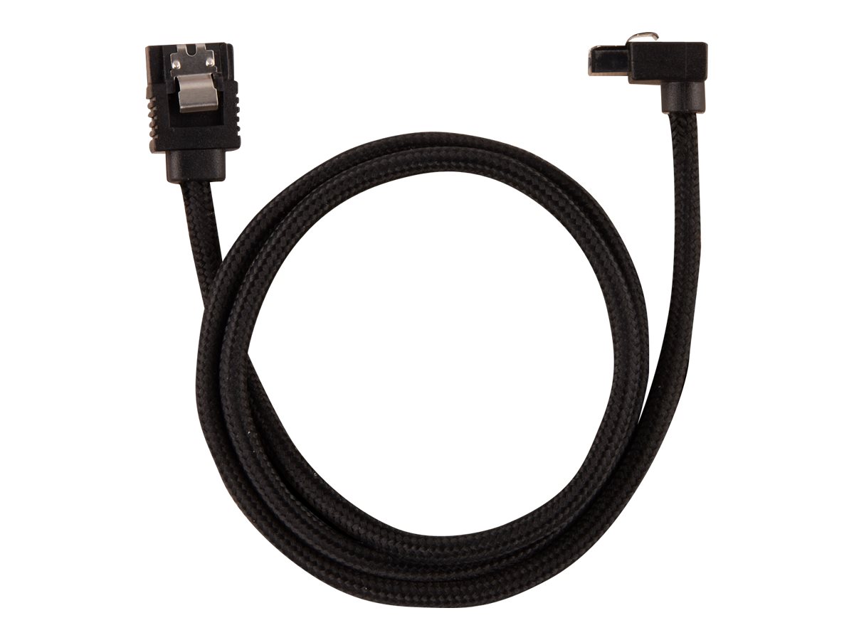 CORSAIR Premium Sleeved - SATA-Kabel - Serial ATA 150/300/600 - SATA (M) gerade, verriegelt zu SATA (M) rechtwinklig - 60 cm - S