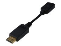 ASSMANN DisplayPort Adapter - Videoadapter - DisplayPort mnnlich zu HDMI weiblich - 15 cm - Doppelisolierung - Schwarz