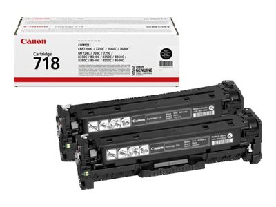 Canon CRG-718 BK Value Pack - 2er-Pack - Schwarz - Original - Tonerpatrone - fr ImageCLASS LBP7200; i-SENSYS MF8330, MF8350; La
