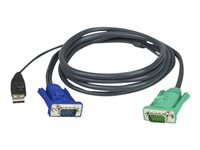 ATEN Micro-Lite 2L-5203U - Tastatur- / Video- / Maus- (KVM-) Kabel - USB, HD-15 (VGA) (M) zu 15 pin D-Sub (DB-15) (W) - 3 m - f