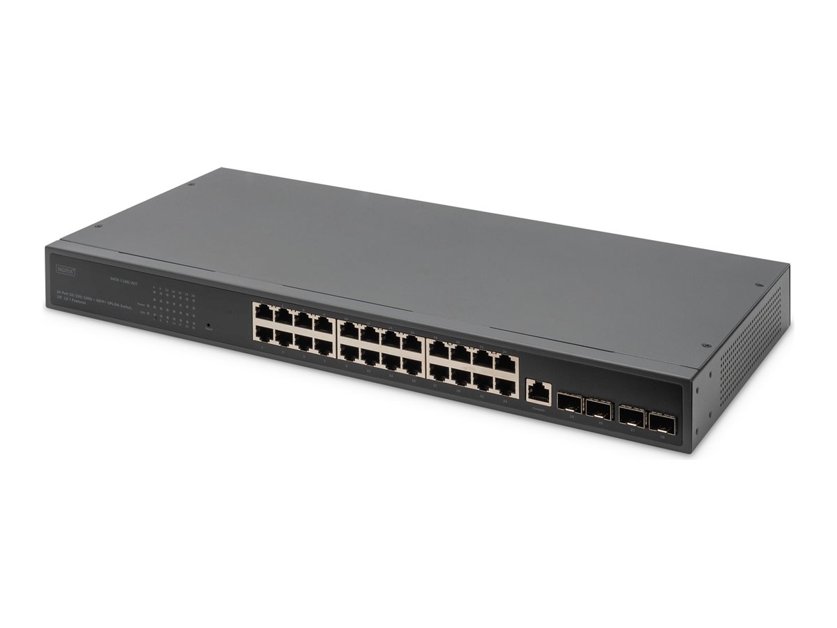 DIGITUS DN-80223 - Switch - L2+ - managed - 24 x 10/100/1000 (PoE+) + 4 x 10 Gigabit SFP+ (Uplink) - an Rack montierbar