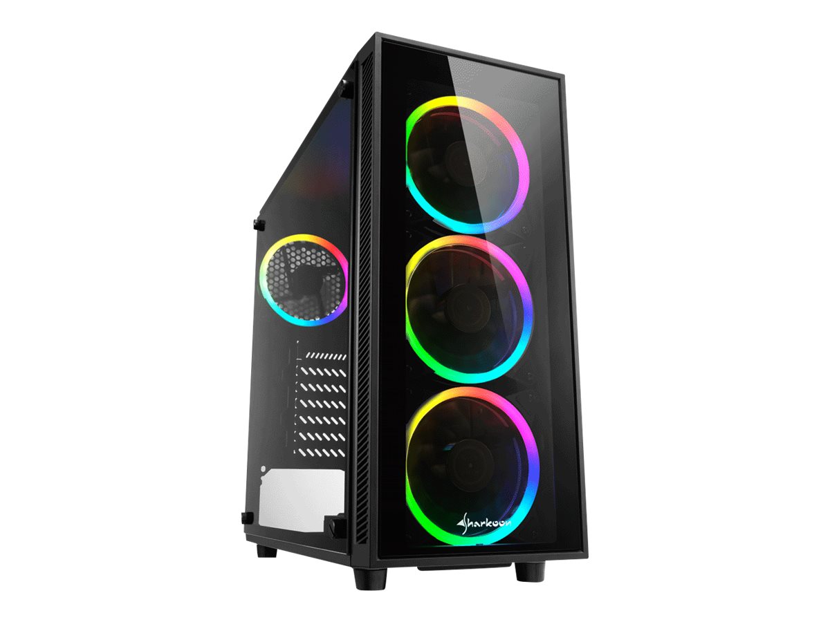 Sharkoon TG4 RGB - Tower - ATX - keine Spannungsversorgung - Schwarz, RGB - USB/Audio