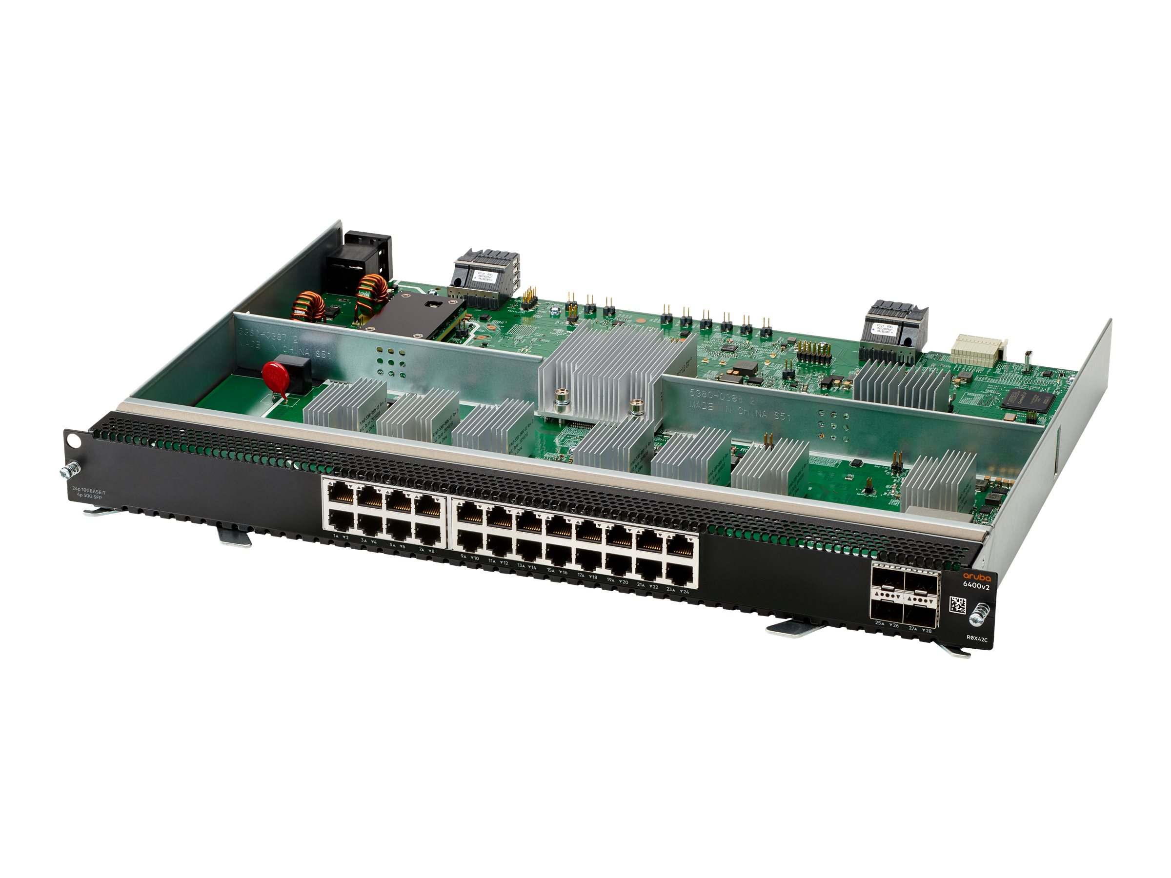 HPE Aruba 6400 24-port 10Gbase-T and 4-port SFP56 v2 - Switch - L3 - 24 x 10GBase-T + 4 x 50 Gigabit Ethernet SFP56 - an Rack mo