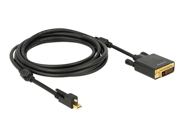 Delock - Videokabel - Mini DisplayPort (M) zu DVI-D (M) - 3 m - Daumenschrauben - Schwarz