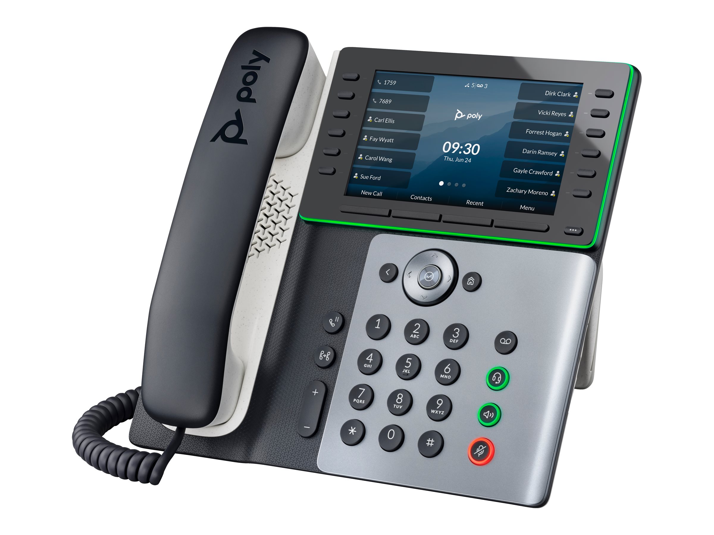 Poly Edge E550 - VoIP-Telefon mit Rufnummernanzeige/Anklopffunktion - dreiweg Anruffunktion - SIP, SDP