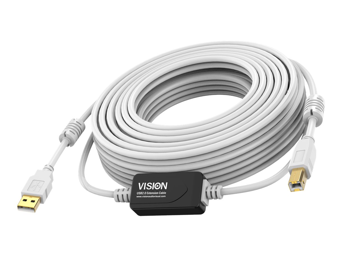 Vision Techconnect - USB-Kabel - USB (M) zu USB Typ B (M) - USB 2.0 - 10 m - Signalverstrker
