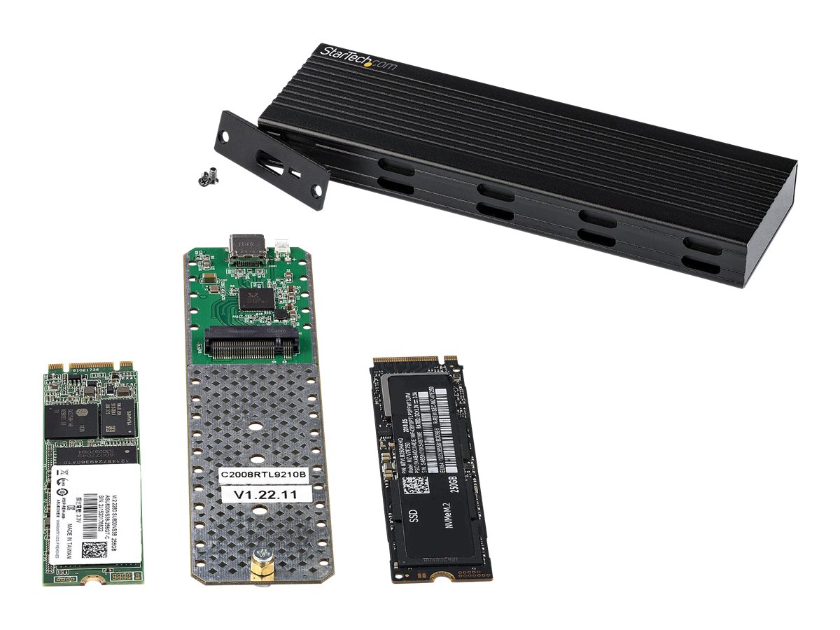 StarTech.com NVMe SSD Gehuse - USB-C 10 Gbit/s auf M.2 NVMe oder M.2 SATA SSD - Externes M.2 PCIe/SATA NGFF SSD Aluminiumgehus