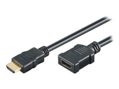 M-CAB HDMI Hi-Speed Kabel with Ethernet - HDMI-Verlngerungskabel mit Ethernet - HDMI mnnlich zu HDMI weiblich - 1.5 m - Schwar