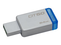 Kingston DataTraveler 50 - USB-Flash-Laufwerk - 64 GB - USB 3.1 - Blau