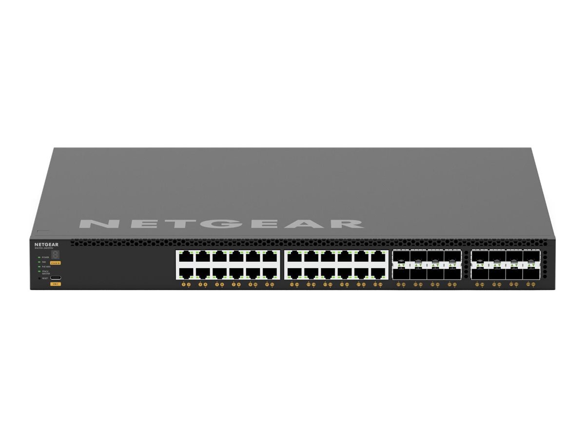 NETGEAR AV Line M4350-24X8F8V - Switch - L3 - managed - 24 x 100/1000/2.5G/5G/10GBase-T (PoE++) + 8 x 10Gb Ethernet SFP+ + 8 x 2