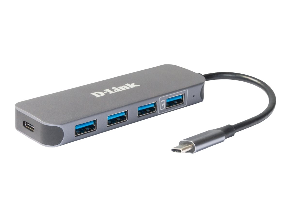 D-Link DUB-2340 - Hub - 4 x SuperSpeed USB 3.0 + 1 x USB-C (Spannungsversorgung) - Desktop