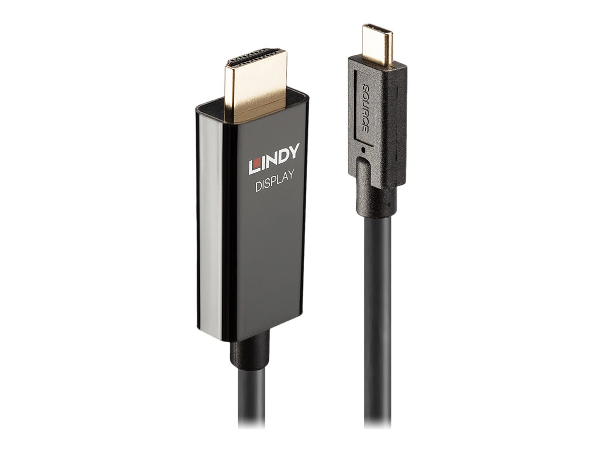 Lindy - Adapterkabel - 24 pin USB-C mnnlich zu HDMI mnnlich - 5 m - abgeschirmt - Schwarz