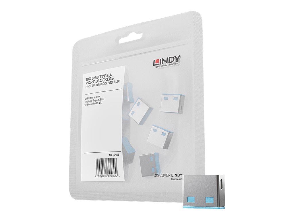 Lindy USB Port Blocker - USB-Portblocker - Blau (Packung mit 10)