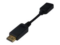 ASSMANN Basic - Videoadapter - DisplayPort mnnlich zu HDMI weiblich - 15 cm - Doppelisolierung - Schwarz