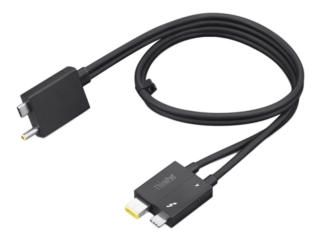 Lenovo Split Cable - Thunderbolt-Kabel - USB-C-/Stromanschluss zu 24 pin USB-C, Slim Tip - Thunderbolt 4 - 70 cm - Schwarz