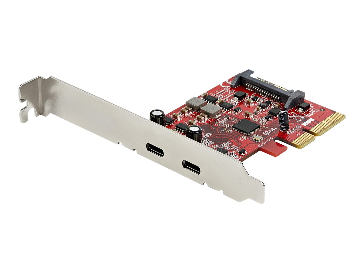 StarTech.com PCIe USB 3.1 Card, 2x USB C 3.1 Gen 2 10Gbps, PCIe Gen 3 x4, ASM3142 Chipset, USB Type-C PCI Express Card, 2-Port U