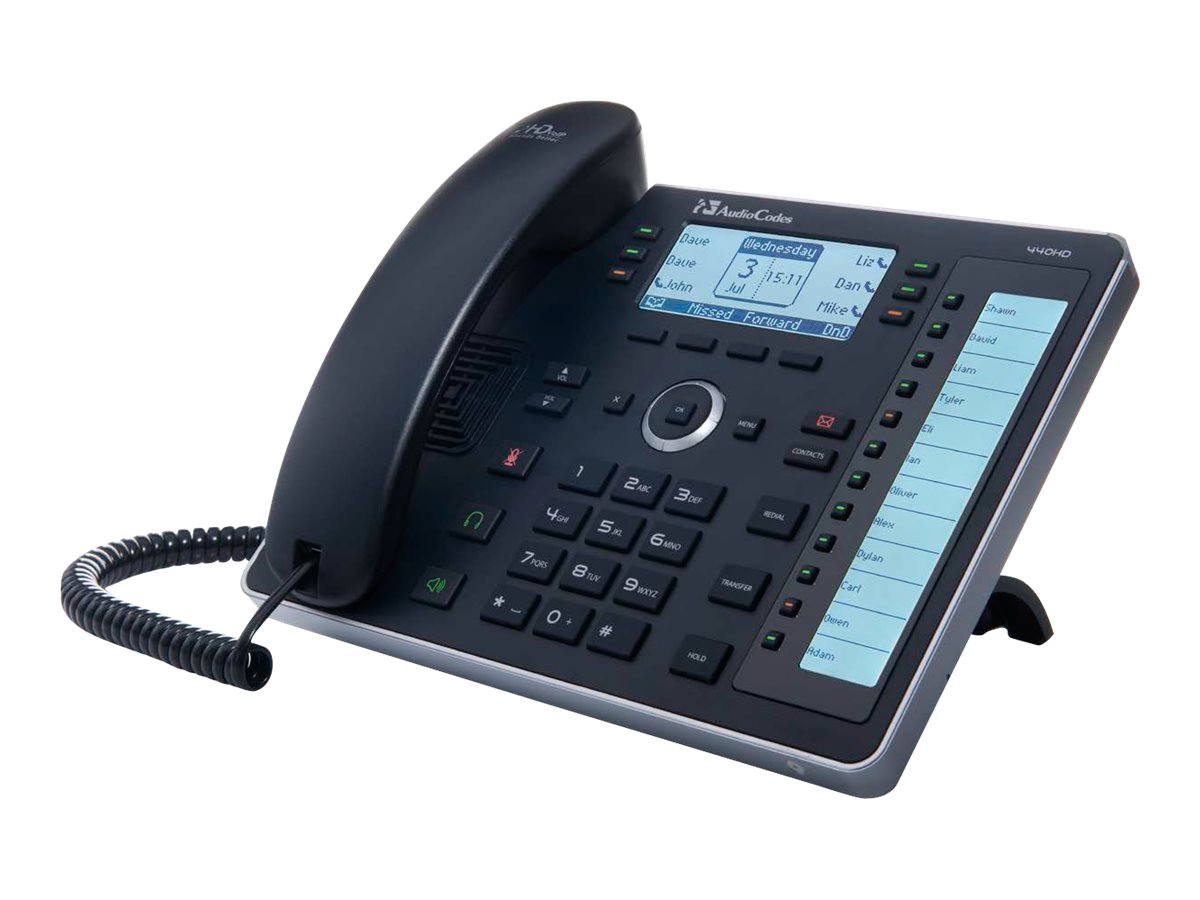 AudioCodes 440HD - VoIP-Telefon - dreiweg Anruffunktion - SIP, SDP - 6 Leitungen - Schwarz
