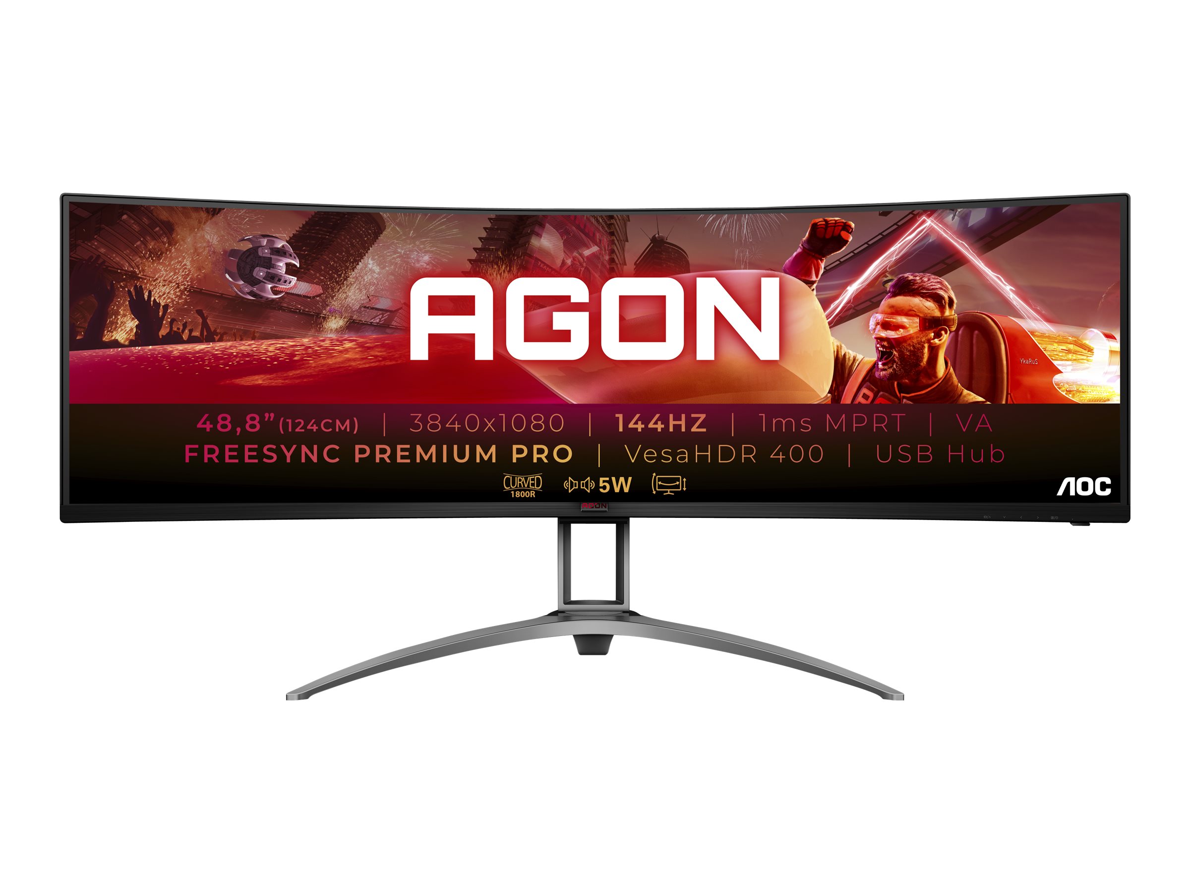 AOC Gaming AG493QCX - AGON Series - LED-Monitor - Gaming - gebogen - 124.5 cm (49