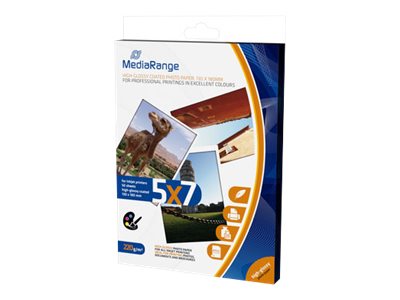 MediaRange - Hochglnzend - weiss - 130 x 180 mm - 220 g/m - 50 Blatt Fotopapier