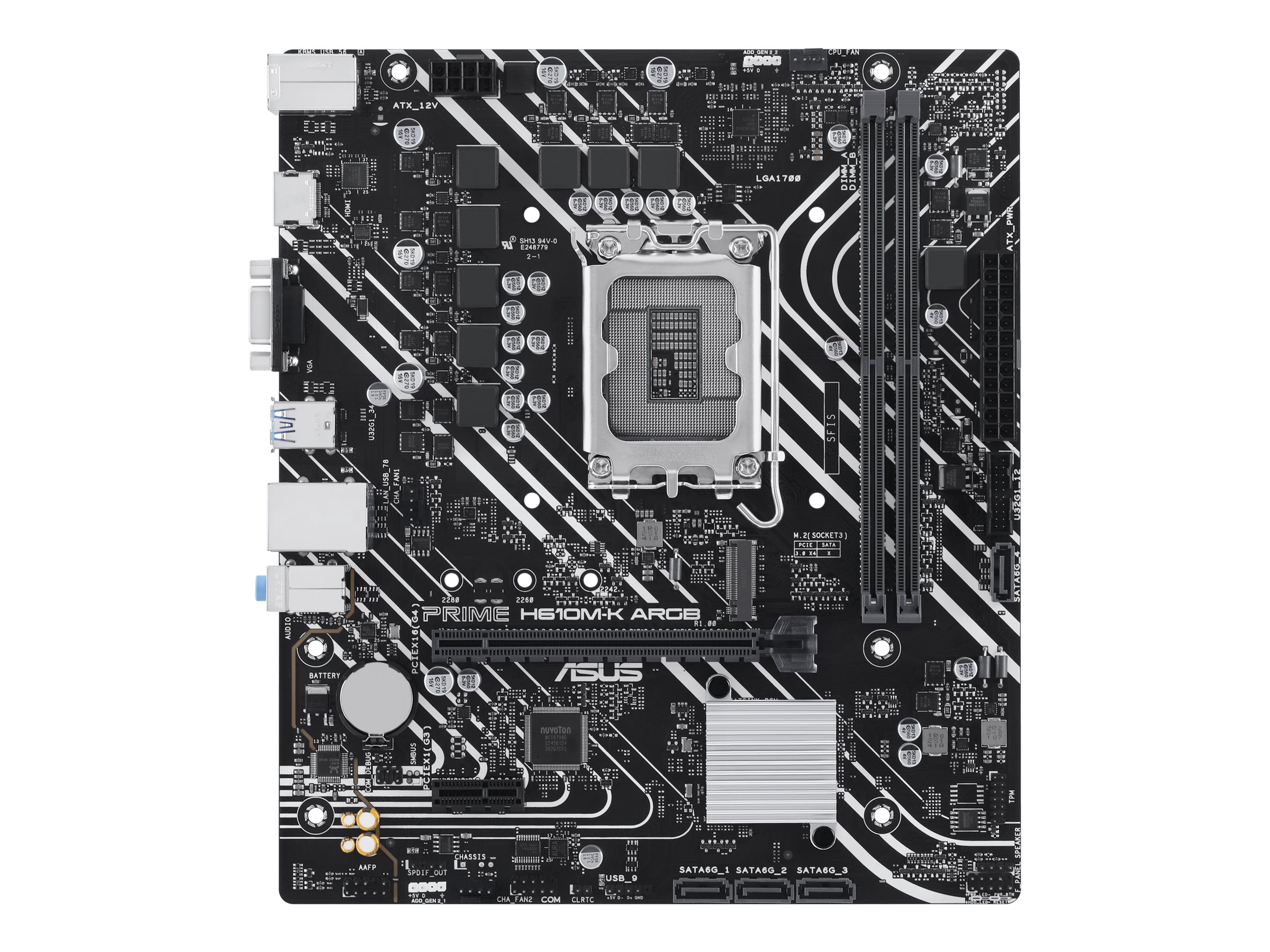 ASUS PRIME H610M-K ARGB - Motherboard - micro ATX - LGA1700-Sockel - H610 Chipsatz - USB 3.2 Gen 1