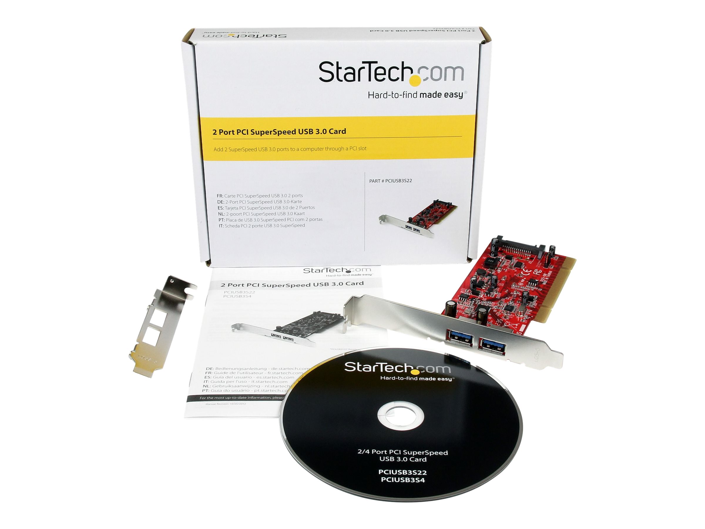 StarTech.com 2 Port USB 3.0 SuperSpeed PCI Schnittstellenkarte mit SATA-Stromanschluss - 2x USB 3.0 PCI Controller Karte - USB-A