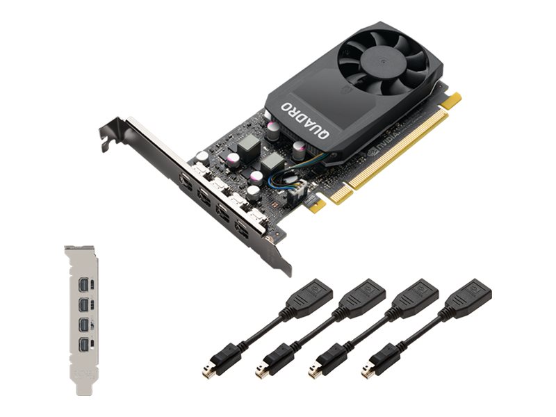 NVIDIA Quadro P1000 - Grafikkarten - Quadro P1000 - 4 GB GDDR5 - PCIe 3.0 x16 Low-Profile - 4 x Mini DisplayPort