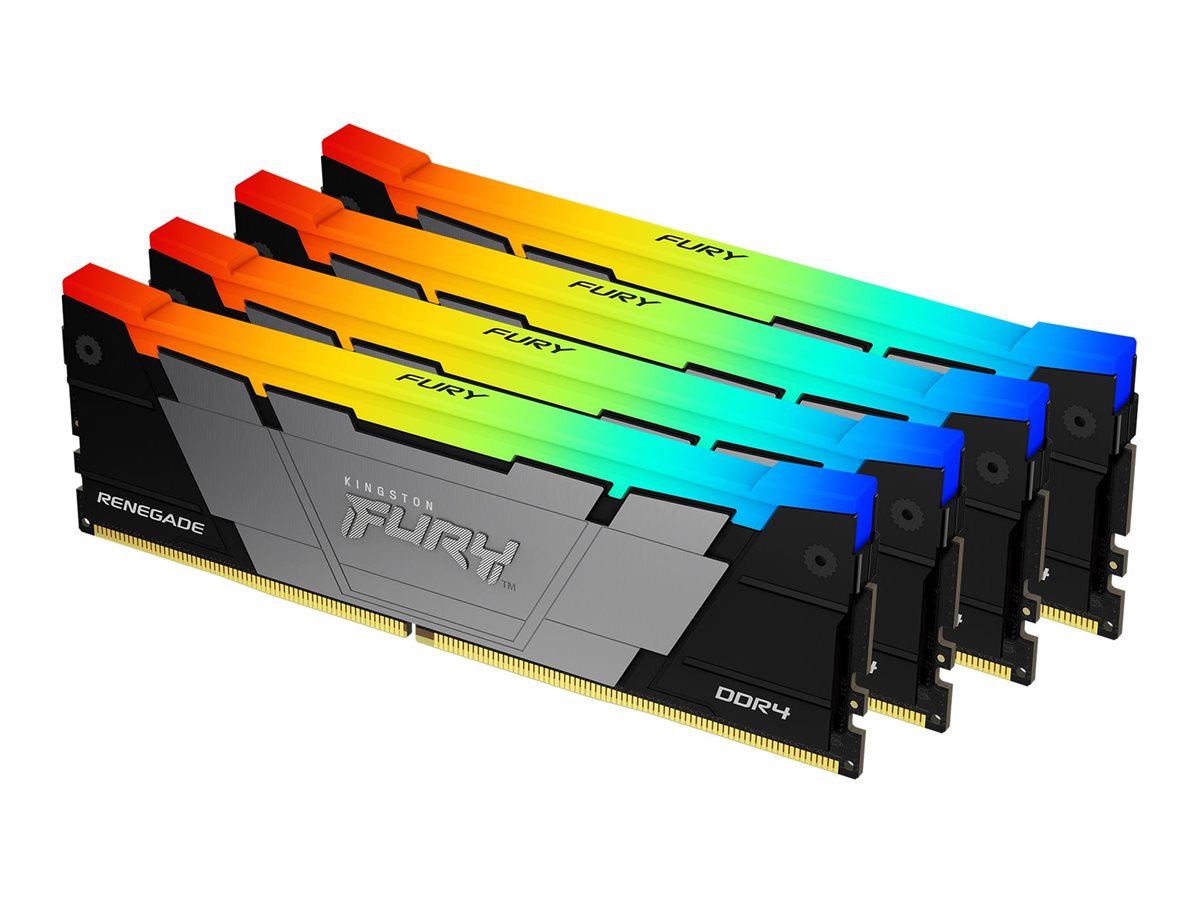 Kingston FURY Renegade RGB - DDR4 - Kit - 32 GB: 4 x 8 GB - DIMM 288-PIN - 3200 MHz / PC4-25600